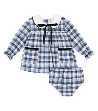 Baby Scarlet checked cotton dress and bloomers set | La Coqueta