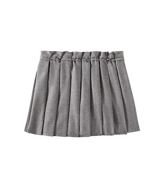 Pleated wool-blend skirt | Brunello Cucinelli Kids