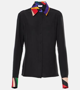 Silk crêpe de chine polo shirt | Pucci