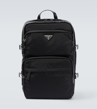 Re-Nylon leather-trimmed backpack | Prada