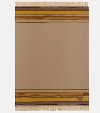 Grottesco striped silk and wool-blend blanket | The House of Lyria