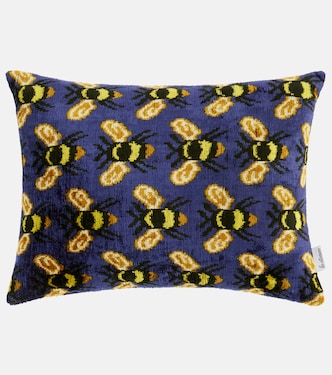 Bees silk and cotton velvet cushion | Les-Ottomans