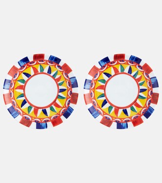 Set of 2 porcelain dinner plates | Dolce&Gabbana Casa