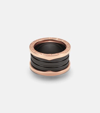B.zero1 18kt rose gold and ceramic ring | Bvlgari
