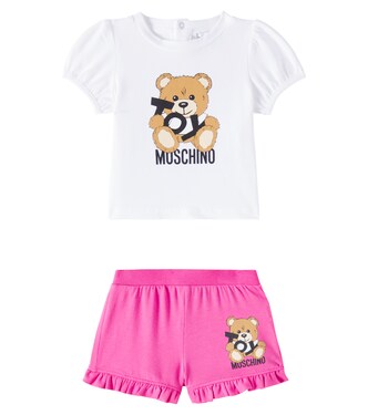Baby Teddy Bear T-shirt and shorts set | Moschino Kids