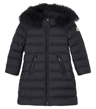 Abelle shearling-trimmed down coat | Moncler Enfant