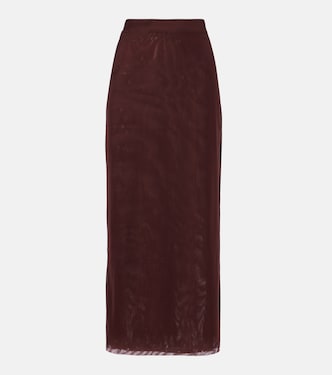 High-Rise-Midirock aus Jersey  | SIR