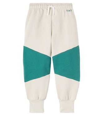 Colorblocked cotton jersey sweatpants  | Tinycottons