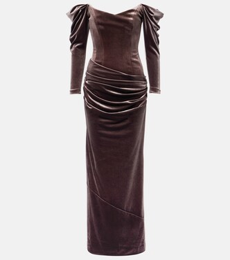 Draped velvet gown | Alex Perry
