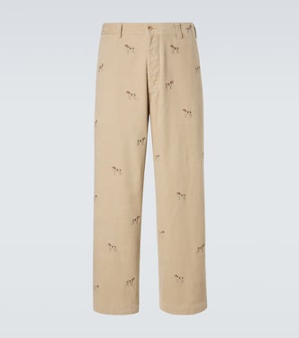 Embroidered cotton corduroy straight pants | Polo Ralph Lauren
