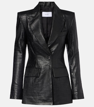 Croc-effect leather blazer | Alex Perry
