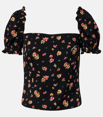 Floral silk-blend charmeuse top | Dolce&Gabbana