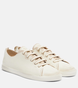 Distressed leather sneakers | Prada