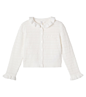Ruffled cotton cardigan | Chloé Kids