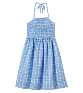 Ida checked floral cotton dress | Bebe Organic