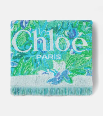 Floral logo cotton terry towel | Chloé