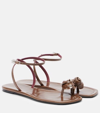 Floral-appliqué leather sandals | Magda Butrym