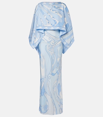 Orchidee Soleil silk gown and cape set | Pucci