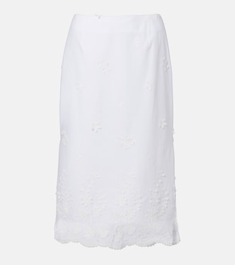 Malik embroidered cotton midi skirt | Altuzarra