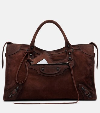 Le City Medium suede top-handle bag | Balenciaga