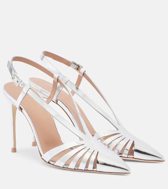 Janette metallic leather slingback pumps | Malone Souliers