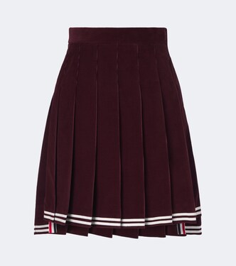Cotton corduroy pleated miniskirt | Thom Browne
