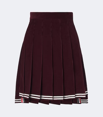 Cotton corduroy pleated miniskirt | Thom Browne