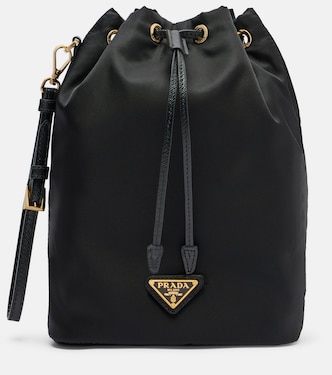 Re-Nylon leather-trimmed bucket bag | Prada