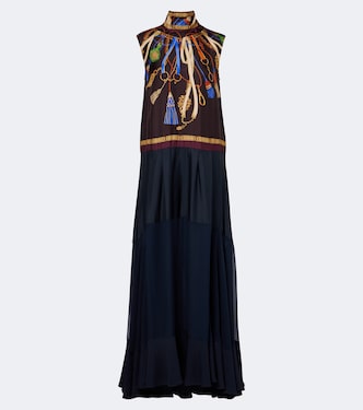 Draped printed silk twill gown | Etro