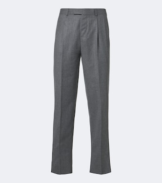 Pantalones rectos de franela de lana | Zegna