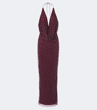 Embellished halterneck gown | Rotate