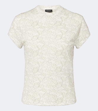Bedrucktes T-Shirt aus Baumwolle mit Spitze | Gucci