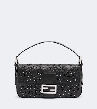 Baguette® 26424 Small embellished leather shoulder bag | Fendi