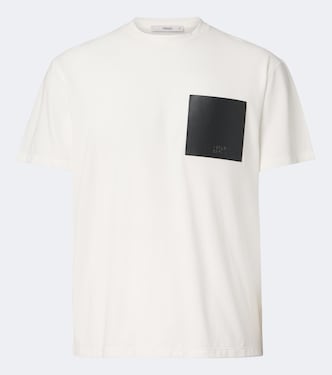 Leather-trimmed cotton jersey T-shirt | Fendi