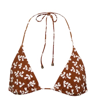 Printed triangle bikini top | Tory Burch