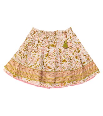 Mini-jupe Ariel en coton à fleurs | Poupette St Barth Kids