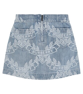 Oak leaf crest denim skirt | Burberry Kids