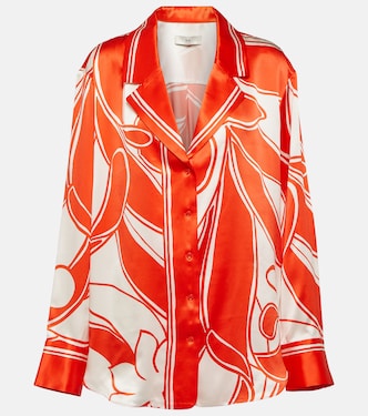 Ramona printed silk satin shirt | SIR