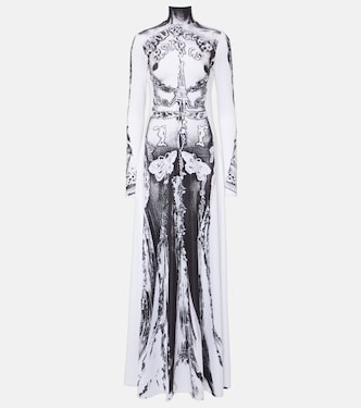 Dentelle Trompe l'oeil jersey gown | Jean Paul Gaultier