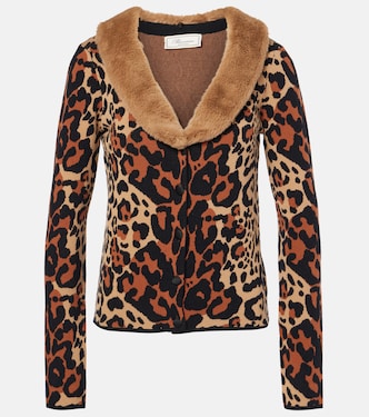 Leopard-print jacquard cardigan | Blumarine