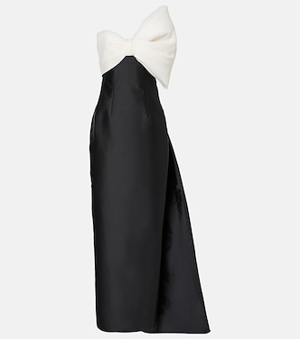Bow-detail asymmetric draped gown | Monique Lhuillier