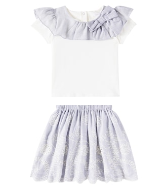 Cotton-blend T-shirt and skirt set | Patachou