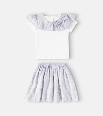 Cotton-blend T-shirt and skirt set | Patachou