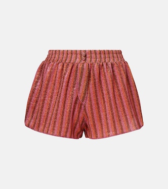 Striped lamé shorts | Oséree