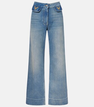 VGold mid-rise wide-leg jeans | Valentino