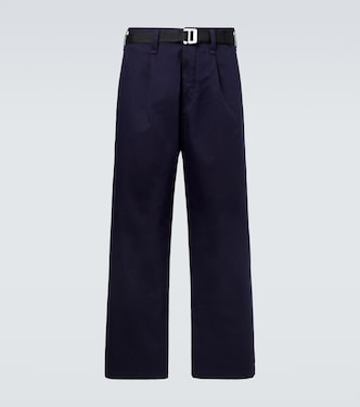 Belted gabardine straight pants | Stone Island