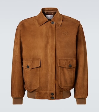 Embossed suede blouson | Miu Miu