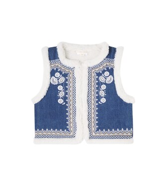 Librana embroidered denim vest | Louise Misha