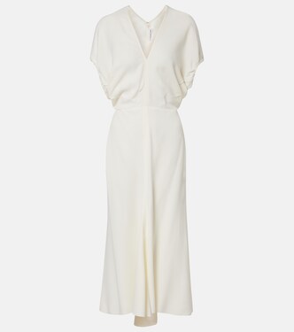 Edith crêpe satin midi dress | Victoria Beckham