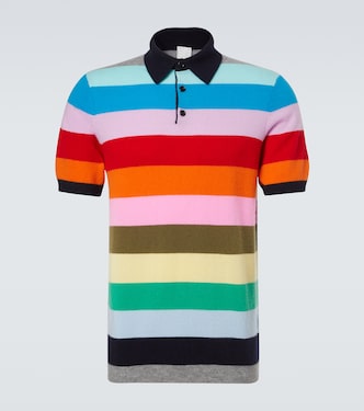 Striped cashmere polo sweater | Allude